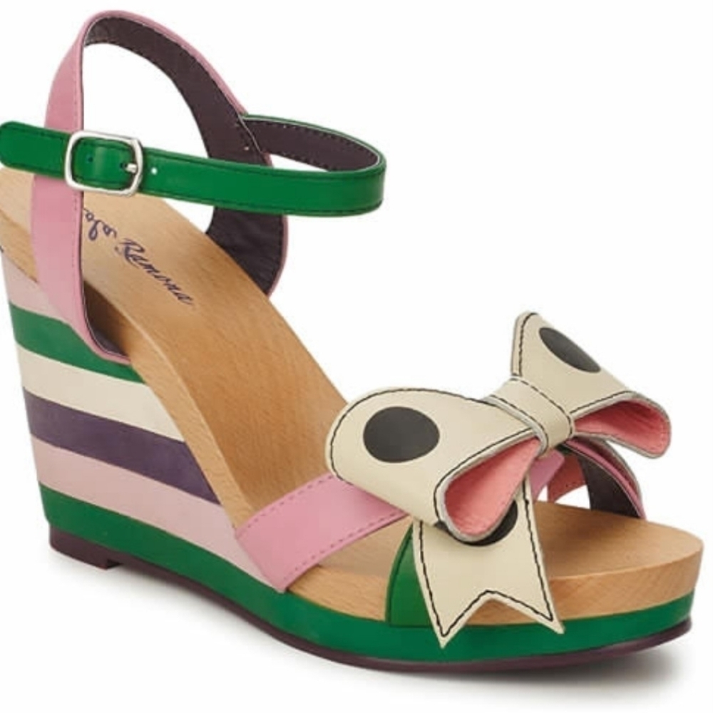 Lola Ramona Ketty wedge leather sandals size 41